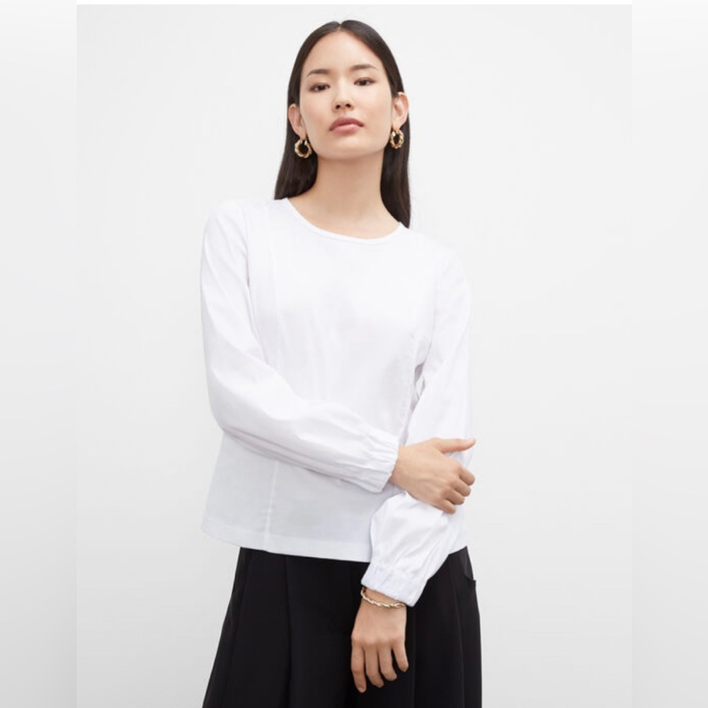 White Long Sleeve Top Club Monaco